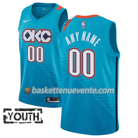Maillot Basket Oklahoma City Thunder Personnalisé 2018-19 Nike City Edition Bleu Swingman - Enfant
